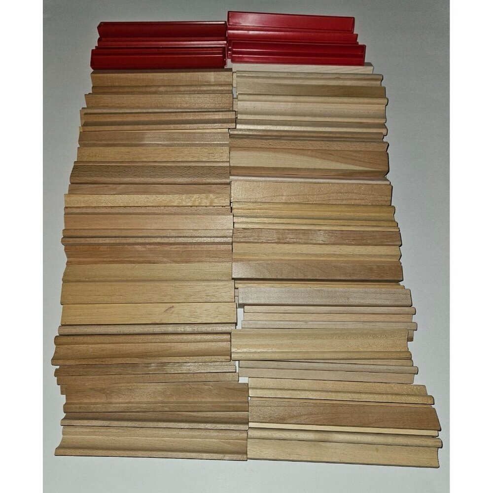 83 Scrabble Tile Tray 75 Wooden 8 Red Rack Holder Lot Art Craft Supplies Wedding